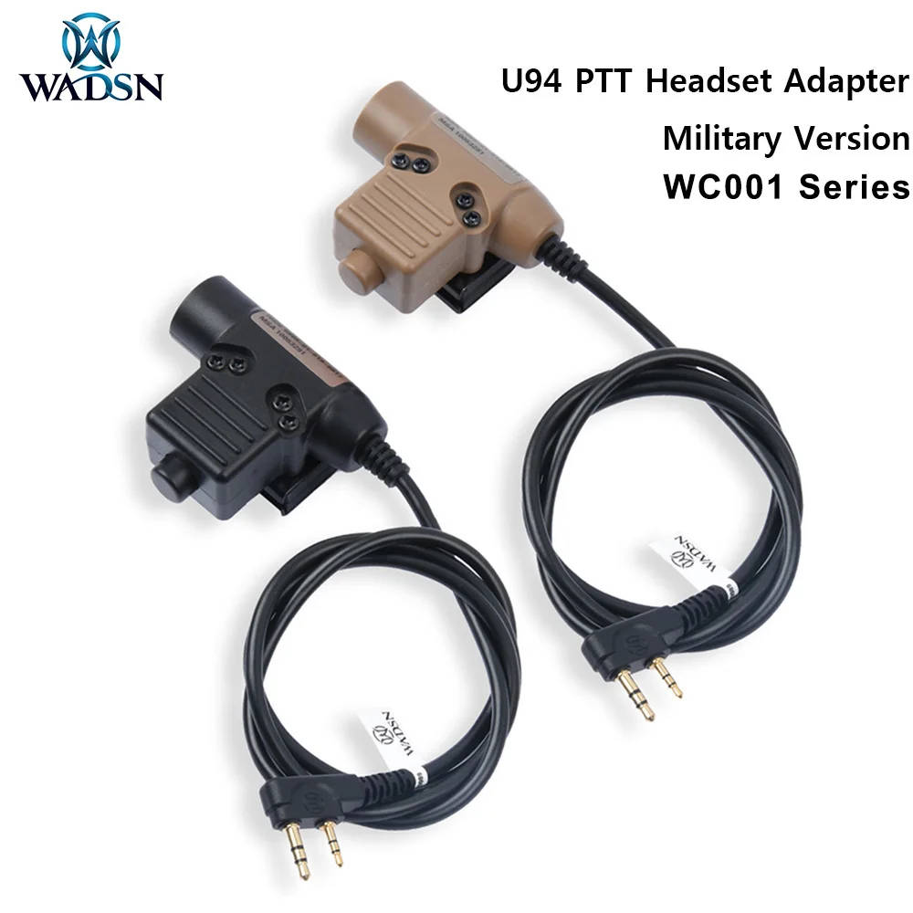 New Tactical Military U94 PTT Kenwood Headset Adapter For Original RAC TMC COMTAC Earmor  Hunting Airsoft  Cable Plug