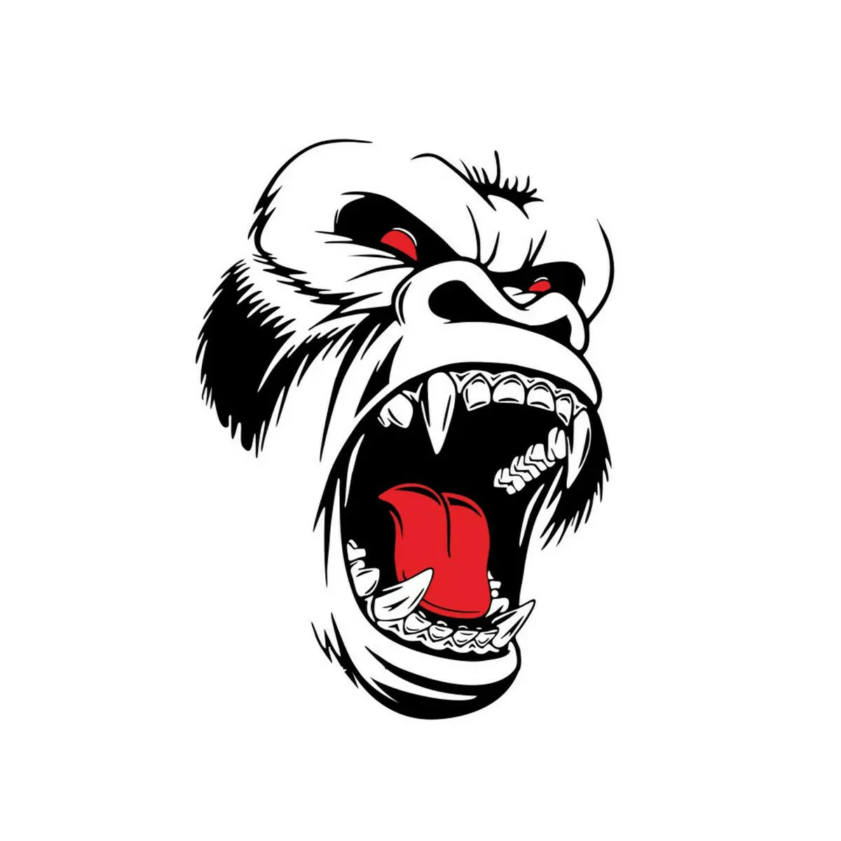 

Right Side Horror Ape Totem Car Window Hood Door Sticker Vinyl Graphic Decor 1Pc