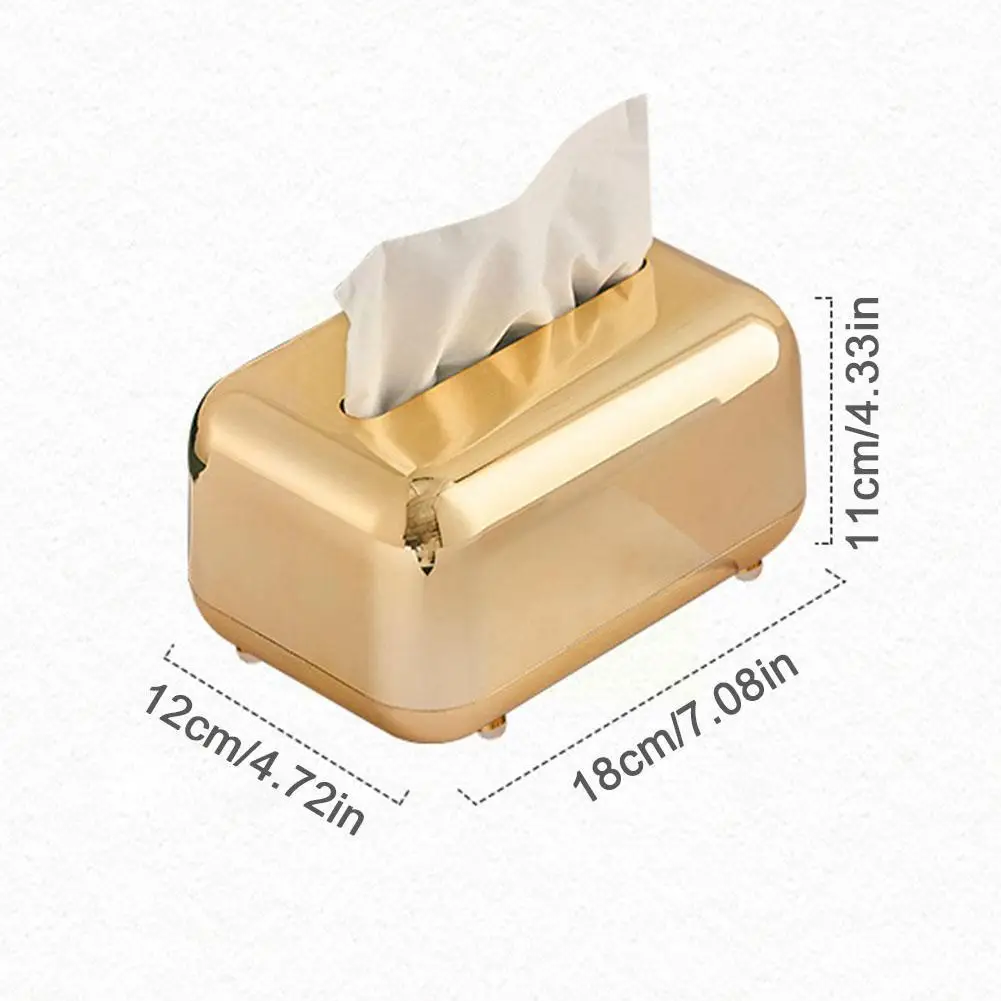 Luxury Golden Tissue Boxes Nordic Electroplated Pumping Decoration Office Desktop Removable Napkin Room Tissue Boxes L A8l4 images - 6