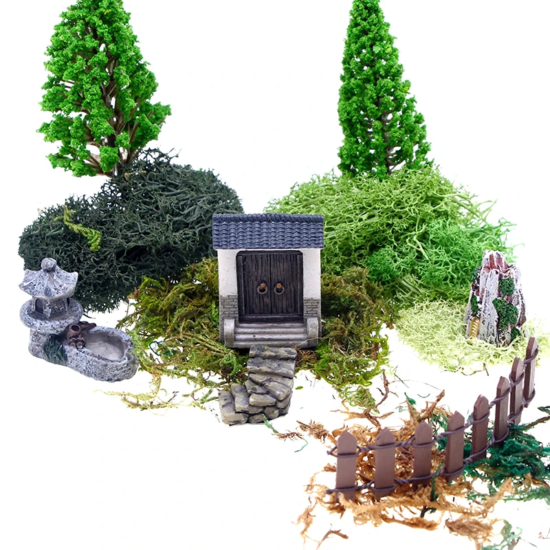 

1:12 миниатюрный мох для кукольного домика, искусственная Коралловая трава, зеленые растения, DIY микро-Ландшафтная модель, кукольный дом, декоративные аксессуары