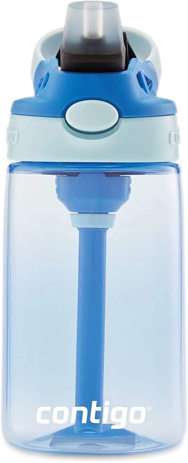 

Garrafa de água infantil de aço inoxidável com canudo automático redesenhado, 368 g, berinjela e perfurador