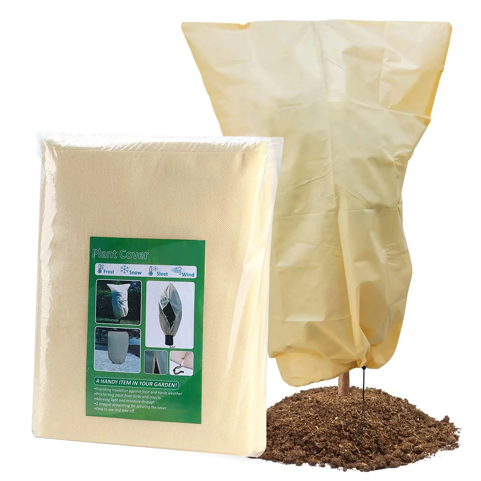 

Pipe Insulation Outdoor Frost Drawstring Antifreeze Bag Winter Plant Frost Protection Bag Protection Cover Dog Hair Couch Cover