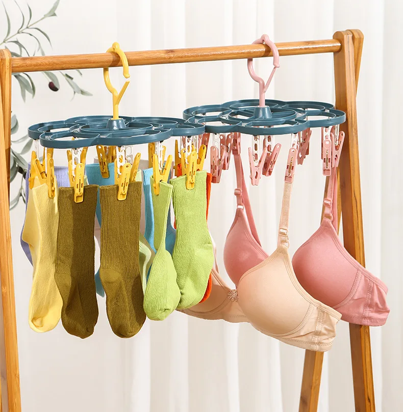 

16 зажимов, складная вешалка для сушки одежды, носков, портативная вешалка для носков, ткани, вешалка для одежды, сушилка для носков, пластиковая сушилка