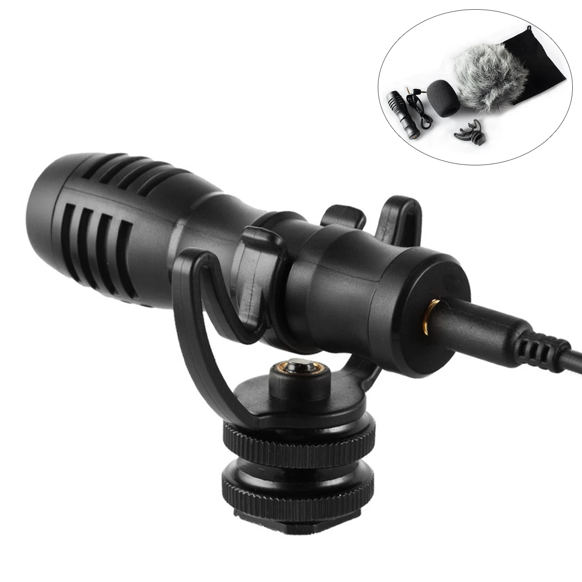 

Micropone Condenser Microphone Interview Camera Smart Phone Recording Mic 3.5mm Audio for Camcorders Voice Studio Live Broadcast