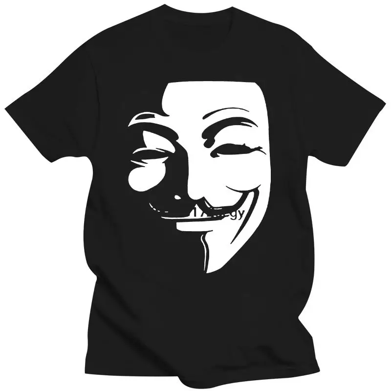 

New V for Vendetta T-Shirt Anonymous Guy Fawkes Mask Men 100% Cotton T Shirts O Neck Short Sleeve Vintage Tops Male Tees Tshirts