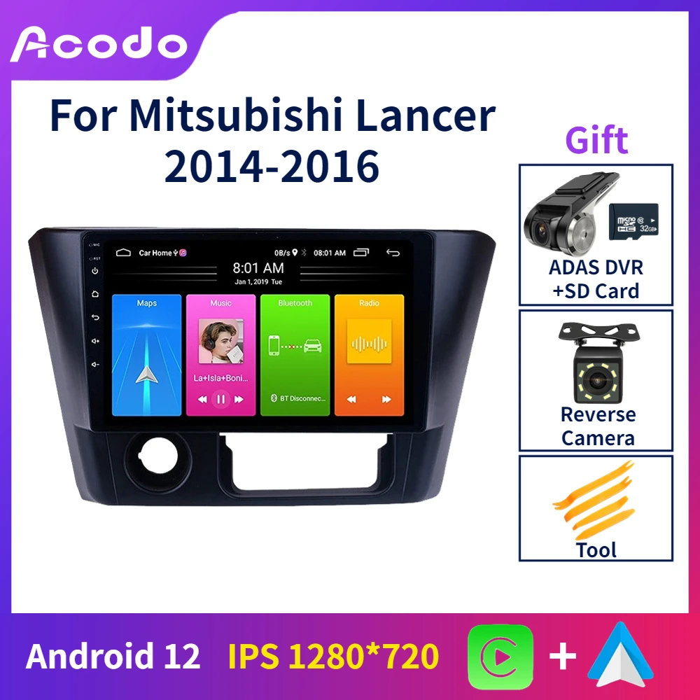 

Автомобильный монитор для Carplay Radio Acodo для Mitsubishi Lancer 2014-2016, Wi-Fi-навигация, FM-радио, BT, автомобильное стерео, видеоплеер с IPS-экраном