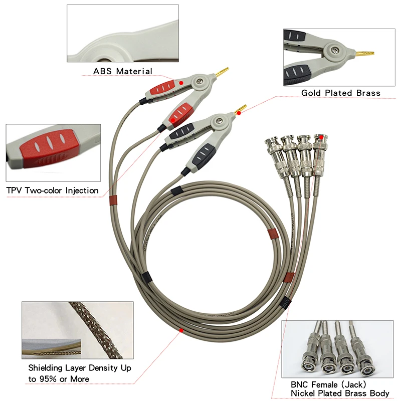 

Четырехпроводной зонд Kelvin, красный, латунь, ZUIDID