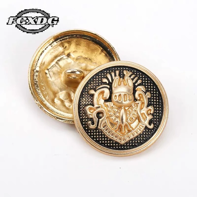 

10pcs/lot 15/20/25mm Wholesale Clothing Decoration Accessories Vintage Metal Buttons Round Gold Shirt Buttons DIY Sewing Buttons