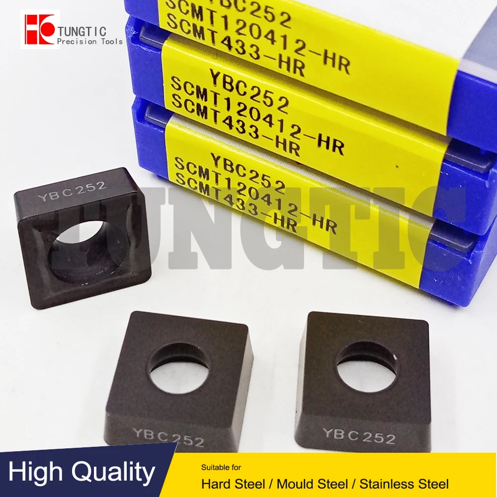 

SCMT120412-HR YBC252 Milling Cutter CNC Tool Lathe Machining Tools Lathe Cutting Tool Metal Turning Tools Inserts SCMT 120412