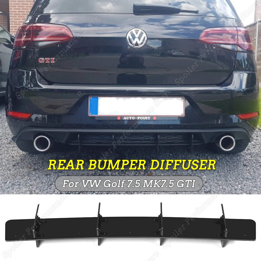 

4 плавника ABS рассеиватель заднего бампера для VW Golf MK7.5 GTI Facelift MK7.5 Maxton Style боковой разветвитель аксессуары комплекты кузова 2017-2021