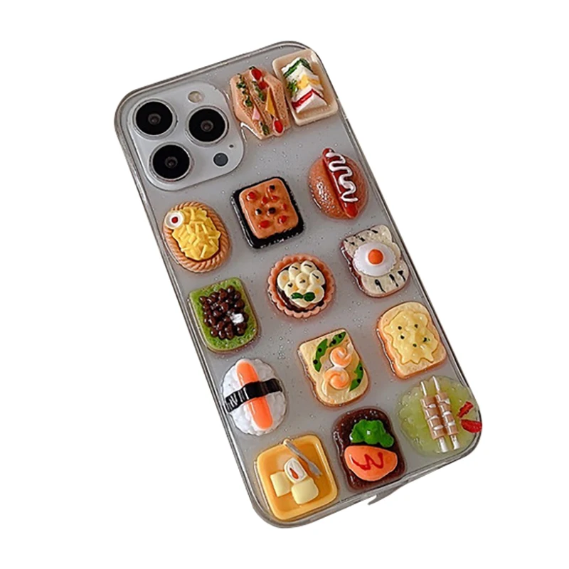 

Stereoscopic Sushi Physical Drip Phone Case For Iphone 13 12 14 11 Pro Max X Xr Xs Max 7 8 Plus Lens Full Wrap Protection Cover
