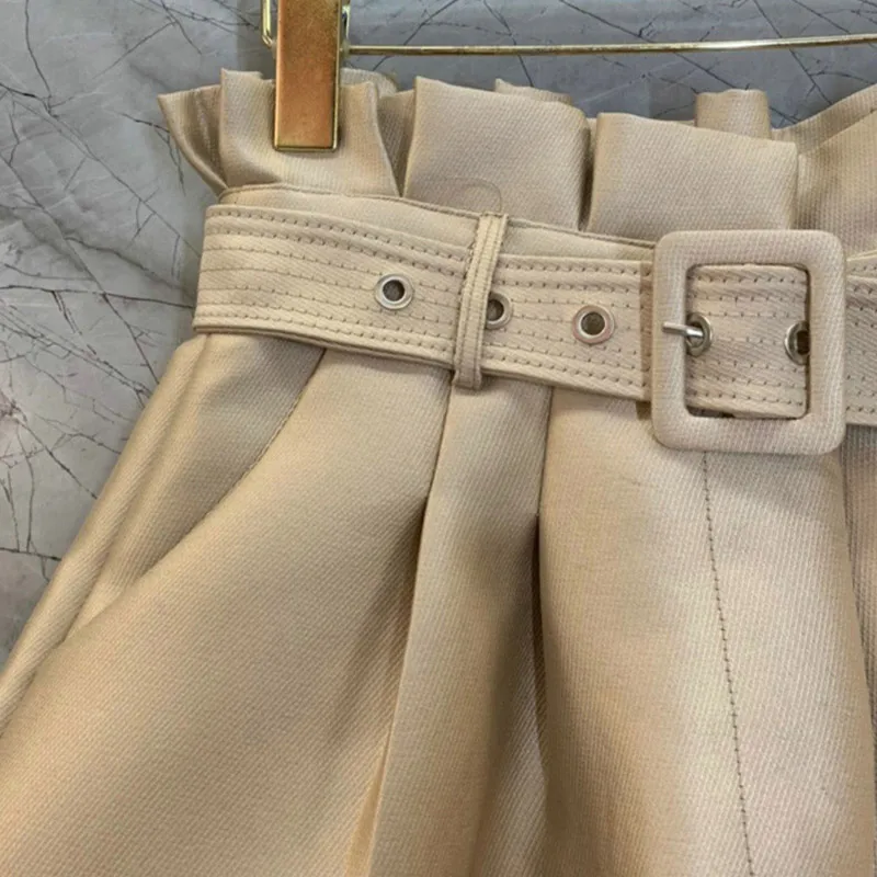 Khaki Shorts Women's Clothing Summer Thin High Waist Wide-Leg Casual Pants Cold Style High-Grade Short Pants Soft Booty Shorts