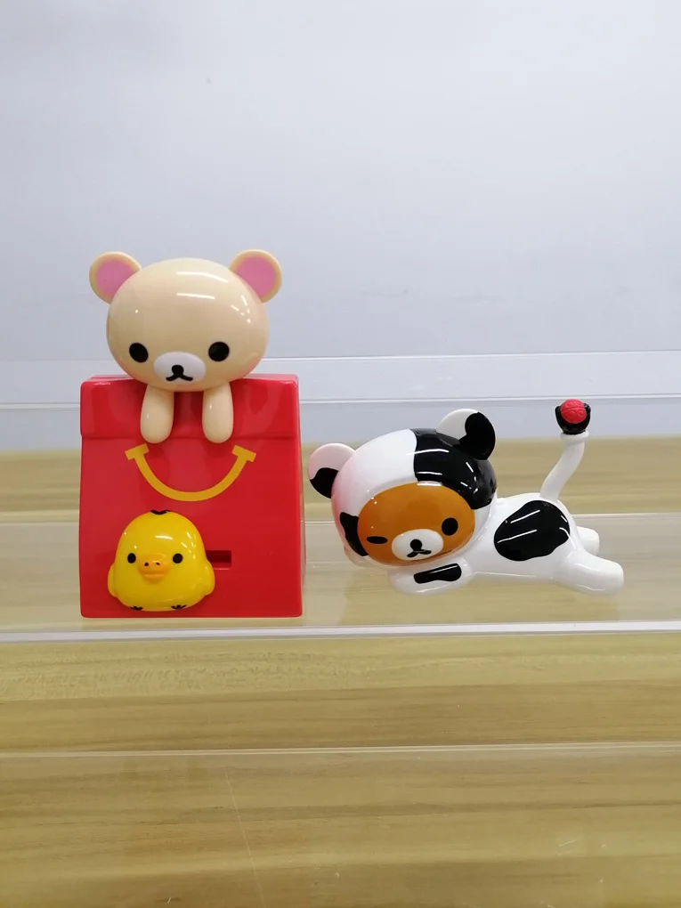 Mcdonaldss рилаккума расслабляющие медведи вагс кукла хвост Мультяшные фигурки настольные украшения для детей мальчиков девочек Подарки на день рождения