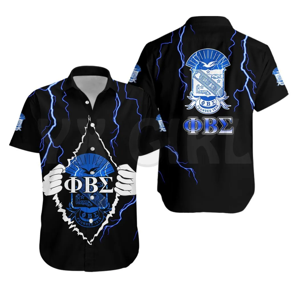 

Phi Beta Sigma Hawaiian Shirt Lightning 3D All Over Printed Hawaiian Shirt Men's For Women's Harajuku Casual Shirt Unisex