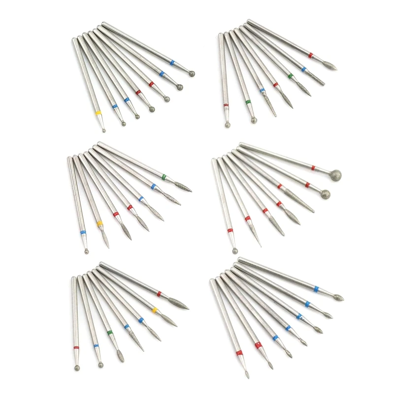

7 Pcs Diamond Milling Cutter Nail Drill Bits Set 3/32" Electric Manicure Nail File Bit Manicure Accessory Easy to Use