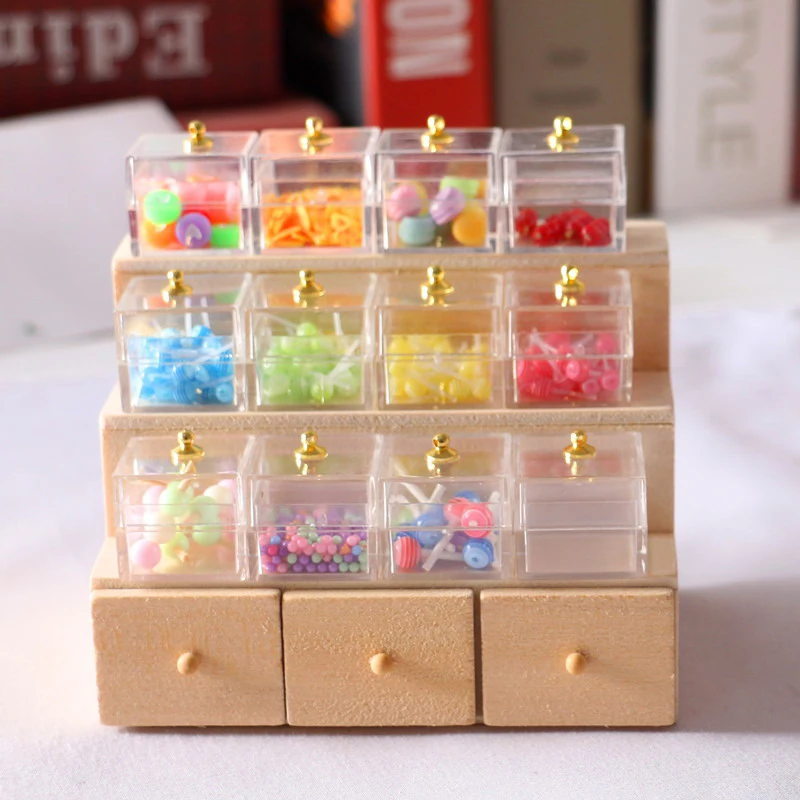 

1/12 Dollhouse Miniatures Transparent Display Box Jewelry Candy Box Doll House Food candy Box Doll House Decor Accessories