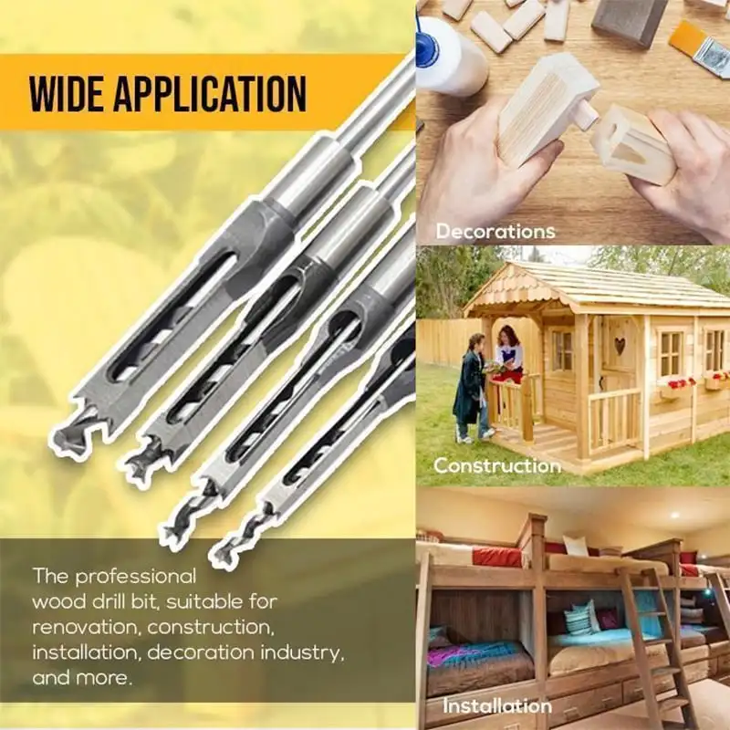 

1Pcs 6.4-19mm HSS Twist Square Hole Drill Bits Auger Mortising Chisel Extended Saw for Woodworking Tools