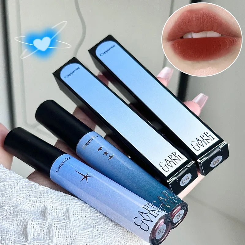 

Cappuvini Velvet Lip Glaze Moonlight Powder Matte Mousse Whitening Matte Lip Clay Lipstick