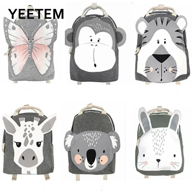 

Nordic Children Backpack Animals Design Girl Boys Backpack Toddler Kids School Kindergarten Cartoon Rabbit Animals Bag