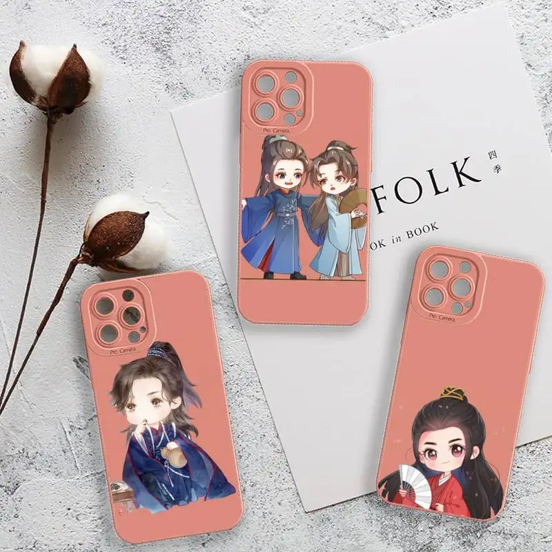 

Word of honor cartoon cute Phone Case For iPhone 13 12 11 Pro MAX Mini X XS XR 7 8 Plus Camera Lens Liquid Silicone