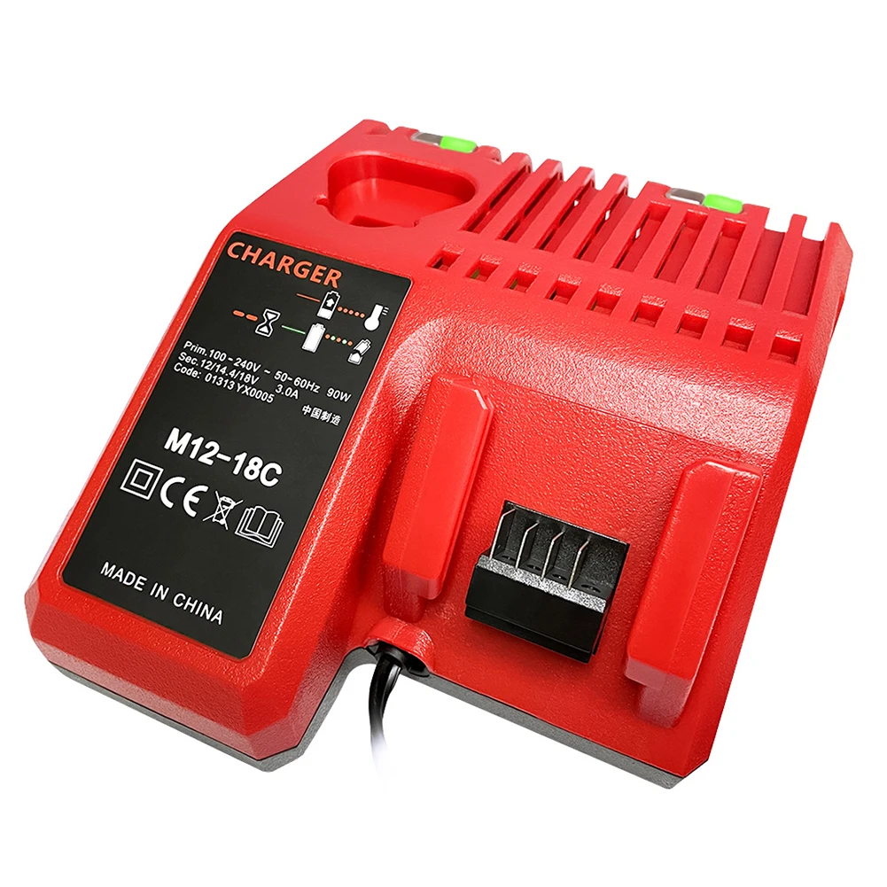 

Dual Voltage Battery Charger Universal Dual Port Charger 12V 14V 18V High Power for UL/VDE/3C/GS/SAA for Milwaukee M12-18