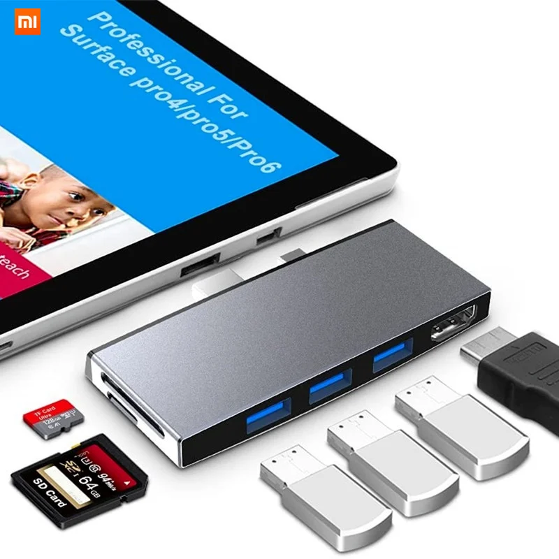 

For microsoft surface pro 6 5 4 docking station with 4k hdmi 3 ports usb sd tf card reader converter adapter to surface dock ce