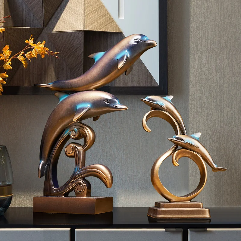

Decoration Dolphin Home Decoration Living Room Entrance Wine Cabinet Decoration Office Desk Creative Handicraft Decoration