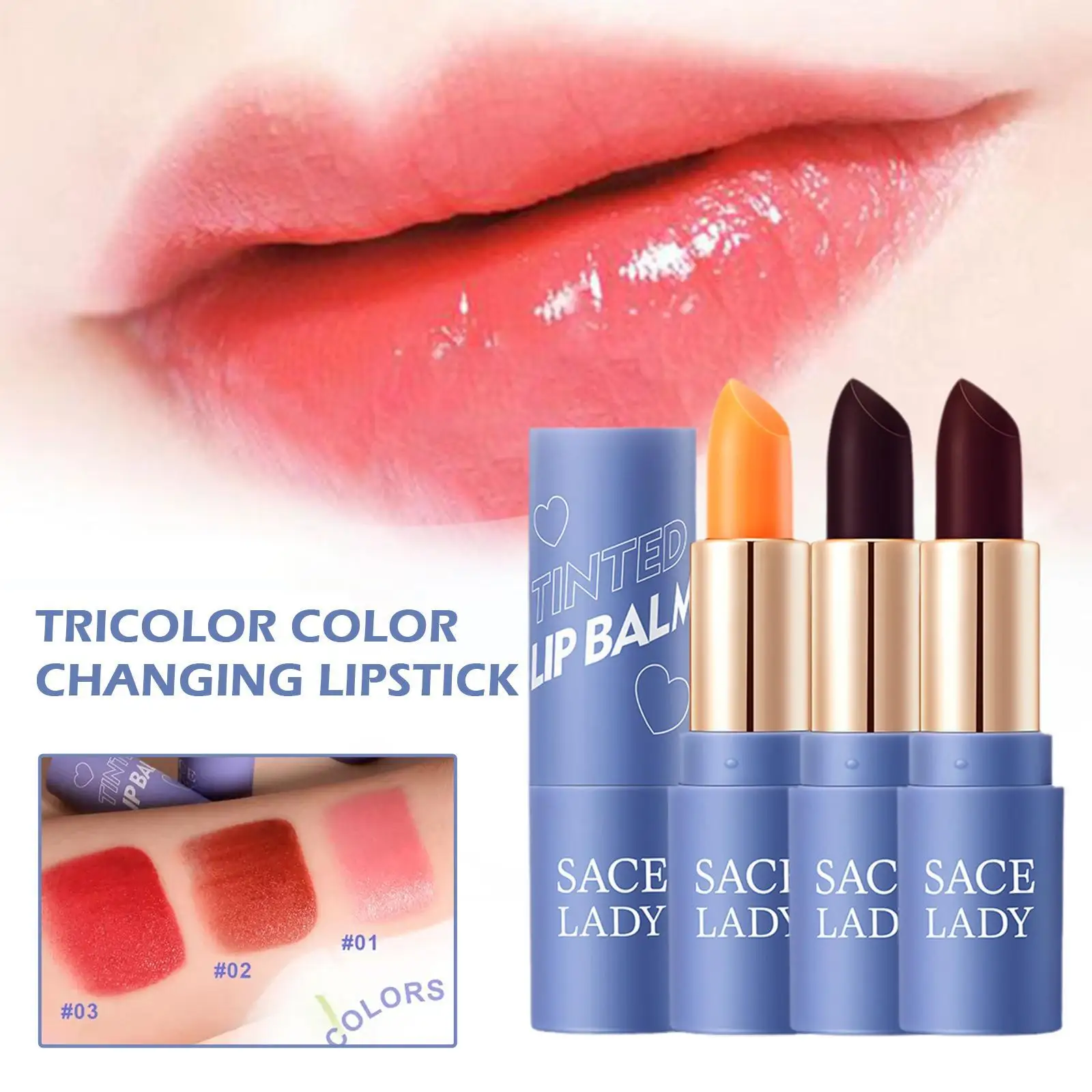 

HEALLOR Women Lipstick Temperature Color Changing Lip Balm Lip Cosmetics Makeup Lasting Gloss Moisturizing Long Z5M7