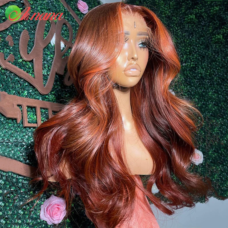 Ed 13x6 Hd Lace Frontal Wigs Body Wave Human Hair Wigs Ombre Tangerine 6x6 Lace Closure Wigs For Women