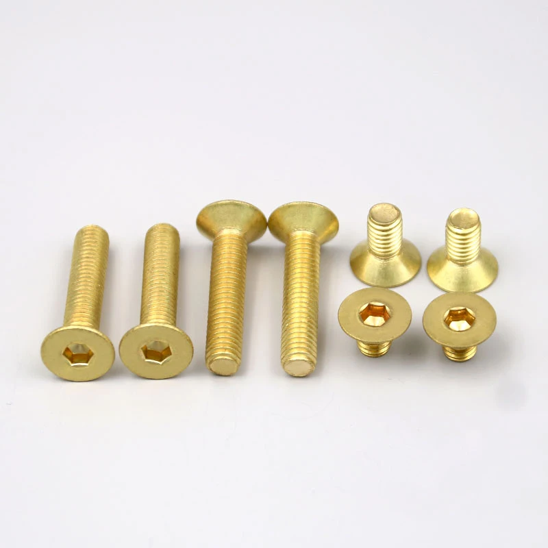 2-20pcs DIN7991 M2 M2.5 M3 M4 M5 M6 M8 Pure Brass Flat Hex Hexagon Socket Countersunk Head Screws images - 6