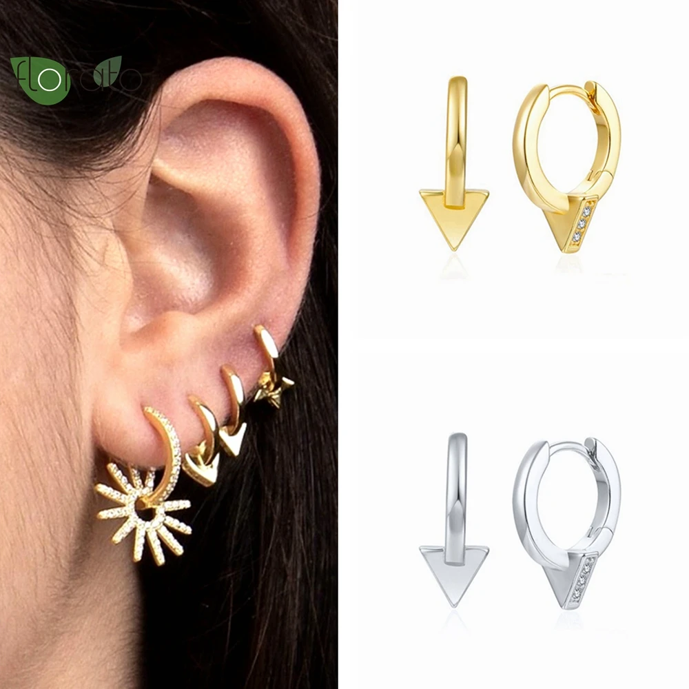 

925 Sterling Silver Needle Minimalist Geometry 24K Gold Earrings Premium Silver Hoop Earrings for Women 2022 Luxury Jewelry Gift