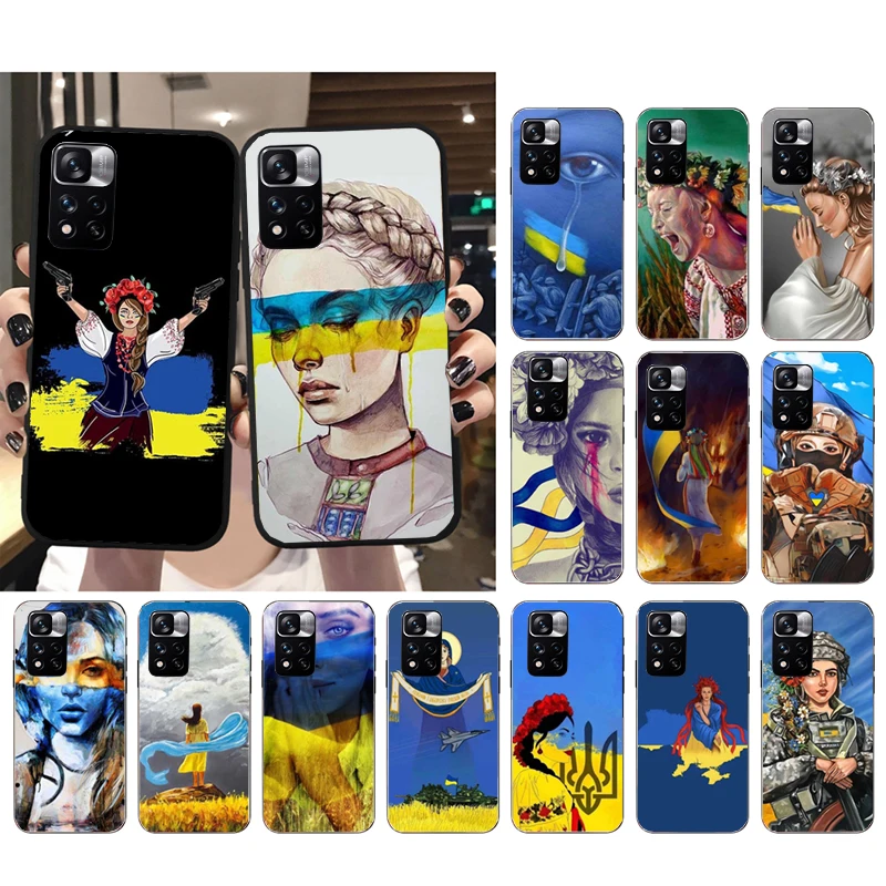 

Phone Case For Xiaomi Redmi Note 12 Pro 11S 11 10 Pro 9Pro 8Pro Note9 10S Redmi 10 10C 9C Ukraine Girl Case Funda Capa Cell