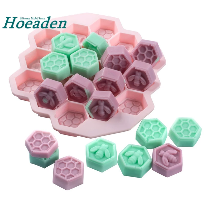 

19 Grids Bee Honeycomb Ice Cube Silicone Mold Cake Chocolate Soap Cute Mold Ice Maker Food Grade Silicone Mold Bar Kitchen Tools