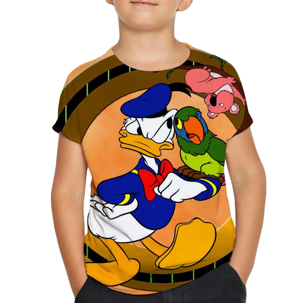 

Disney Donald Duck Baby Garment 2022 New Children's T-Shirt 4-14 Years Old Boys and Girls Universal Short Sleeve Top