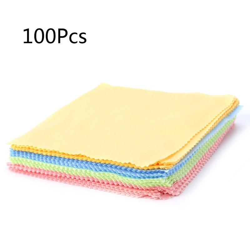 

100 Pack Double Sided Clean Cleaning Cloth Polishing Cloth for Sterling Silver Plated Gold Platinum Jewelry Anti Tarnish