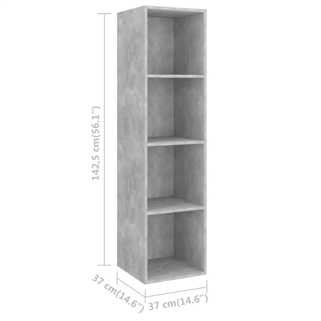 

TV cabinet gray concrete wall 37x37x142,5 cm chipboard