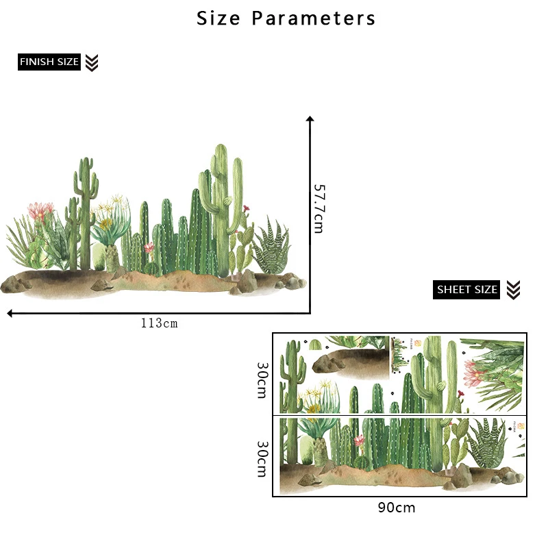 Наклейки на стену с изображением пустыни кактуса для гостиной спальни детской