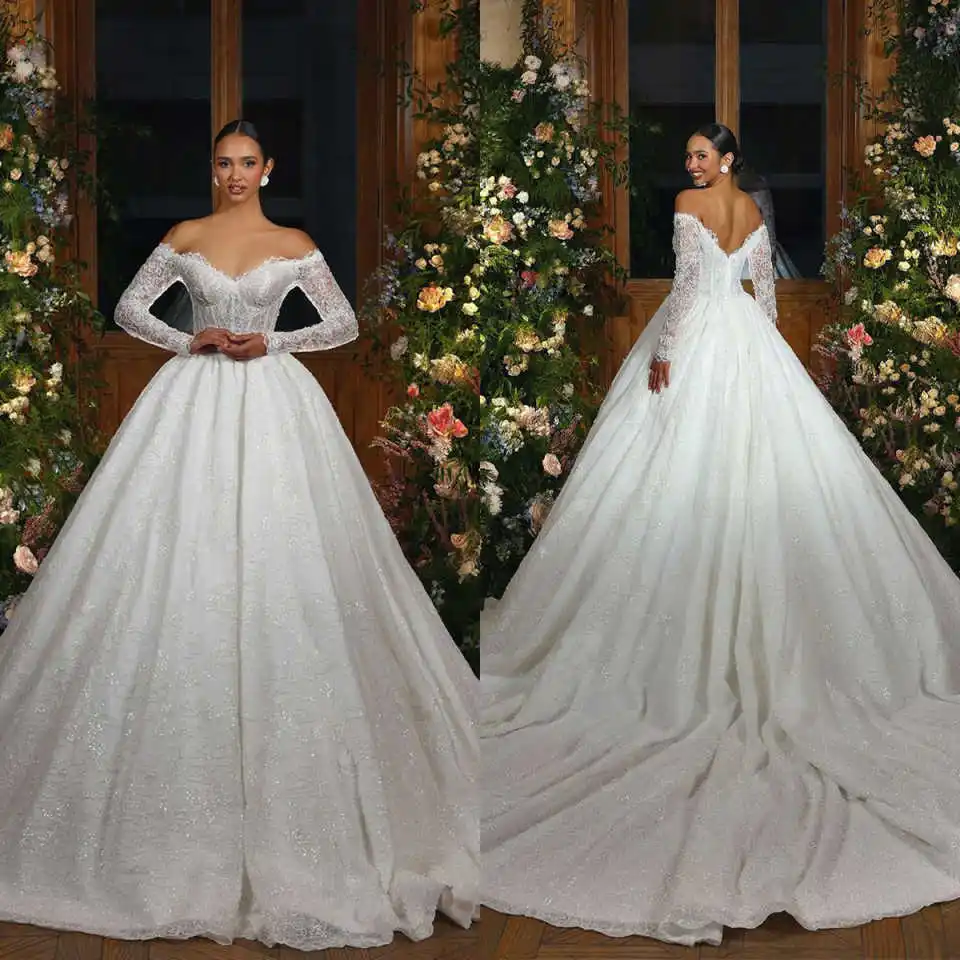 Новый дизайн вечернее платье с длинным рукавом и открытой спиной аппликациями