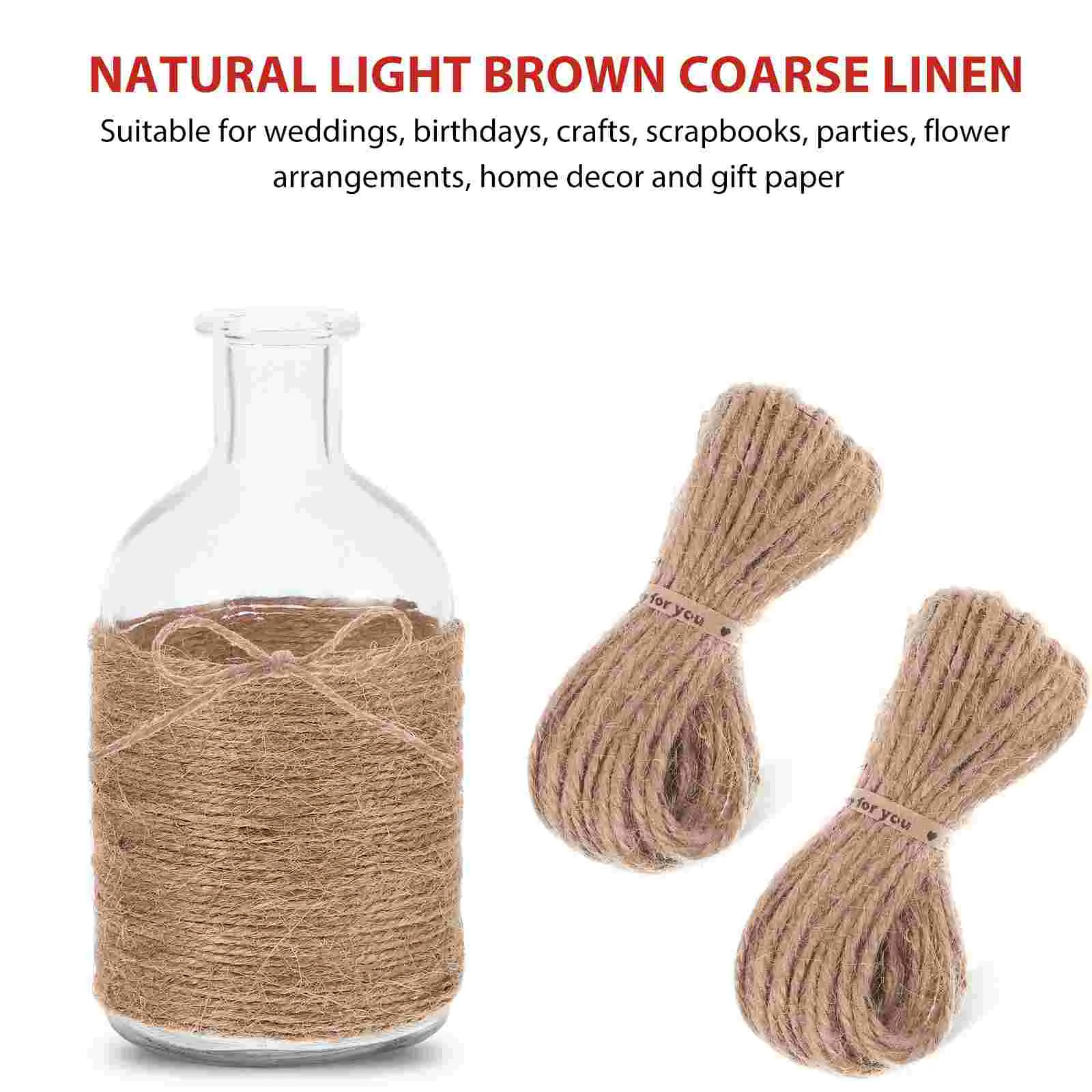 

6 Rolls Vintage Lace Ribbon Hollow Burlap Ribbon with 2 Jute Ropes for DIY Crafts Gift Wrapping