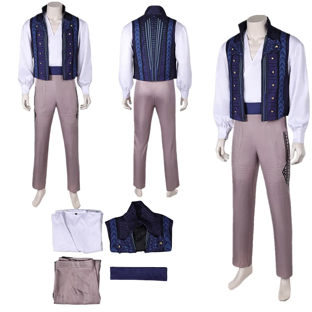 Взрослый Fiyero Prince Косплей Wicked Fantasia Рубашка Брюки Жилет Пояс Костюм Мужская