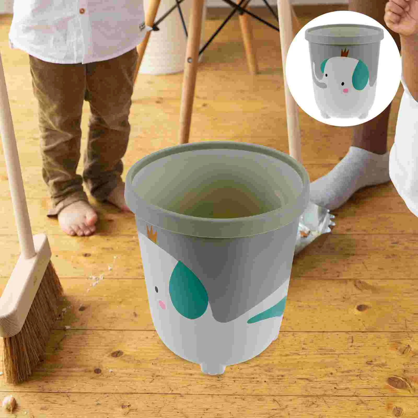 

Household Trash Can Cartoon Trash Bucket Decorative Garbage Can Kitchen Bathroom Waste Bucket
