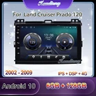 Автомобильный радиоприемник Kaudiony, Android 10,0 для Toyota Land Cruiser Prado 120, автомобильный DVD мультимедийный плеер, автомобильный GPS-навигатор, стерео 2000-2009