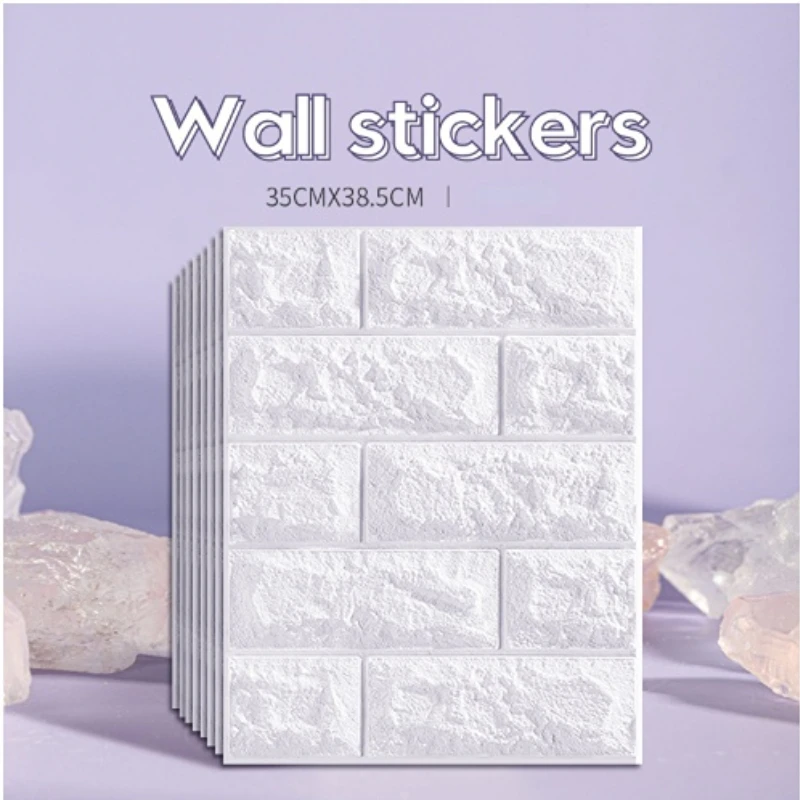 

DIY Wall Stickers 3D Self-adhesive Wallpaper Home Creative TV Background Foam Wall Brick Decorative Waterproof Wall Sticker