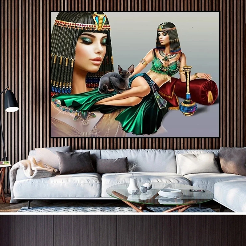 Настенные картины Клеопатра с изображением красивой кошки постеры и принты на