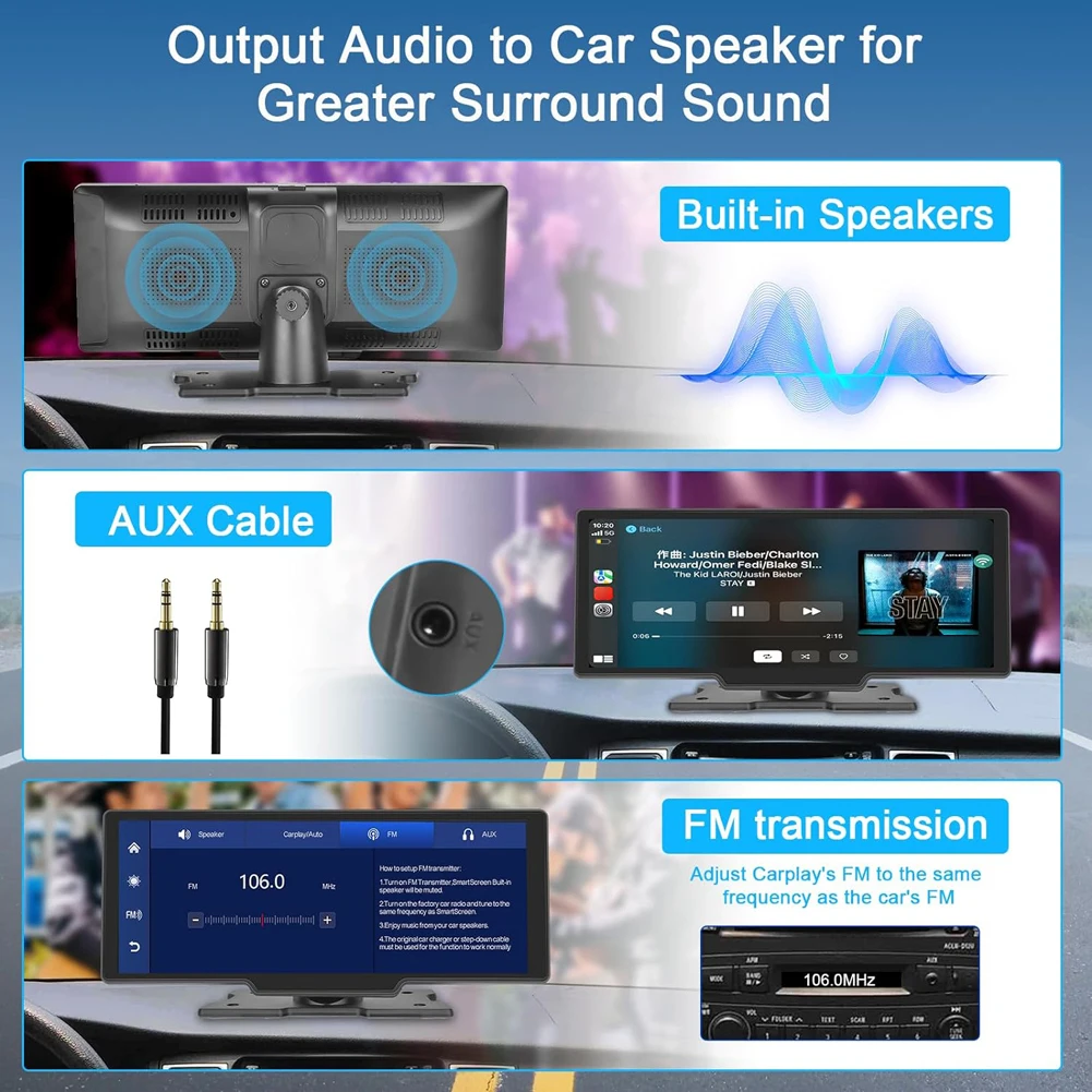 10 26-дюймовый сенсорный экран беспроводной Carplay Android автомобильный мультимедийный
