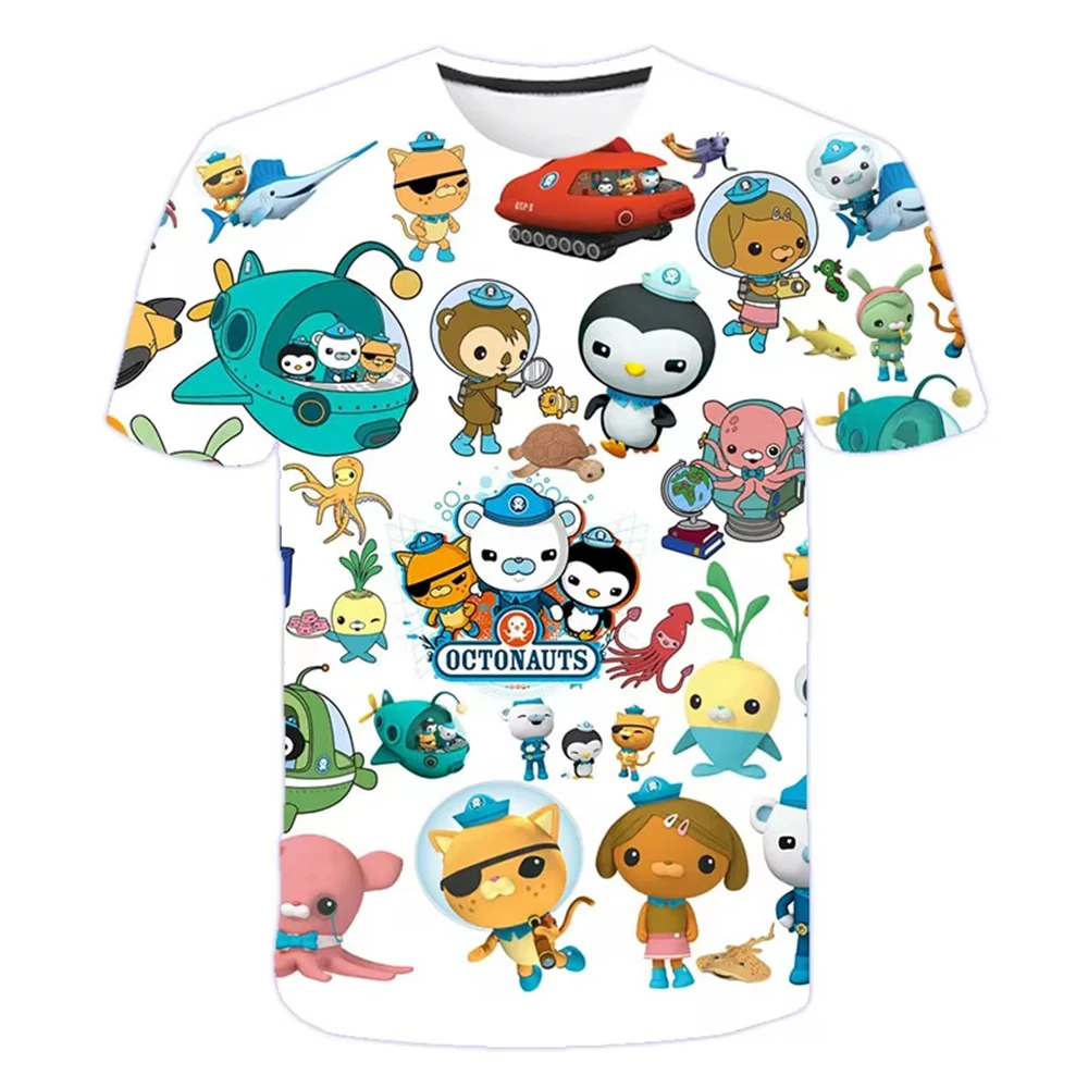 Футболка imprimé en 3D Kawaii Octonauts pour enfants dessin animé vêtements décontractés filles et gar Voi hauts