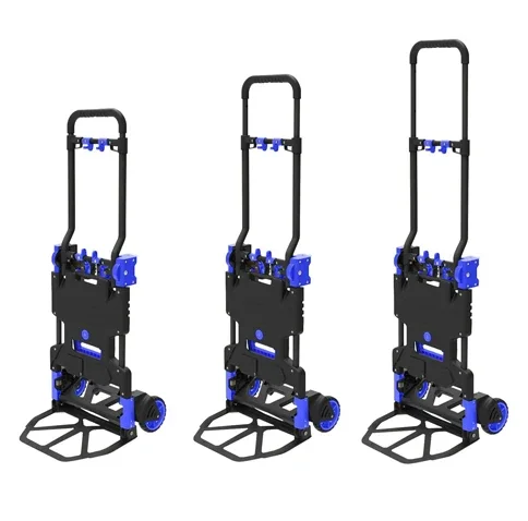 z 4 gumowymi uchwytami na kółkach Przenośny wózek bagażowy Składany i transportowy Przenośna aluminiowa ciężarówka bagażowa