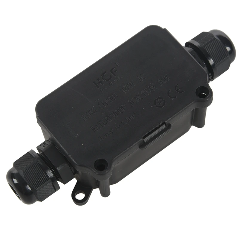 

JFBL Лидер продаж IP66 водонепроницаемый наружный 2 кабеля PG9 черный пластиковый соединитель втулка электрическая распределительная коробка