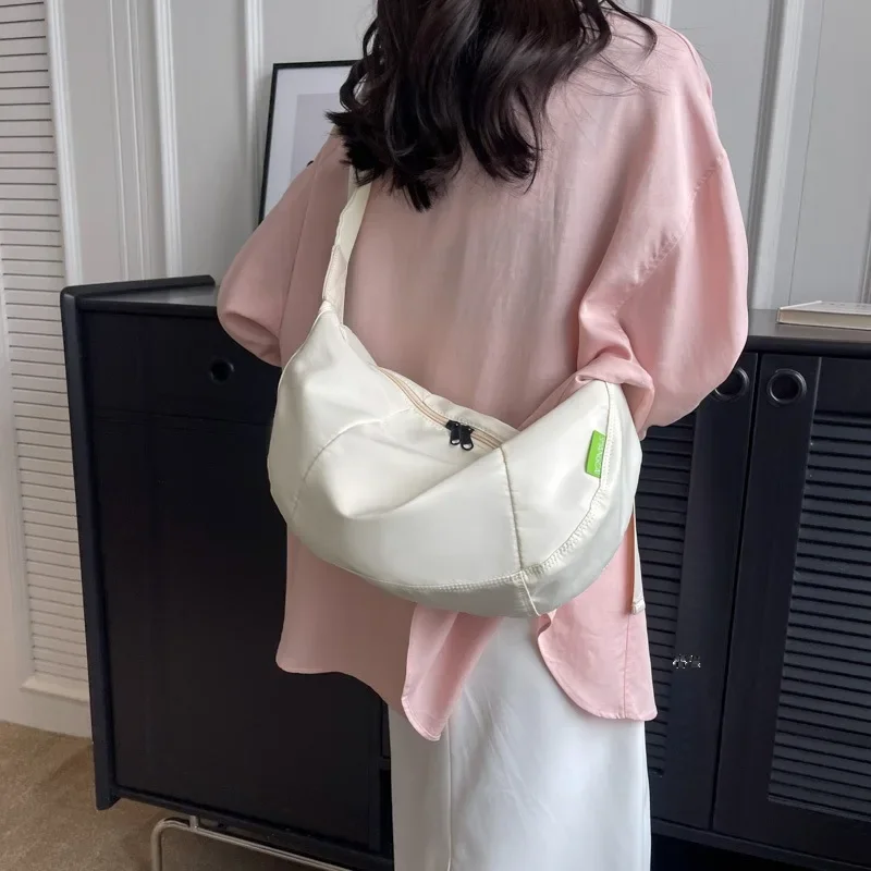 

Nylon Cross Body Bags For Women 2023 Summer Latest Shoulder Hobo Sport Chest Bag Solid Color Large Capacity Fabric Shopper Totes