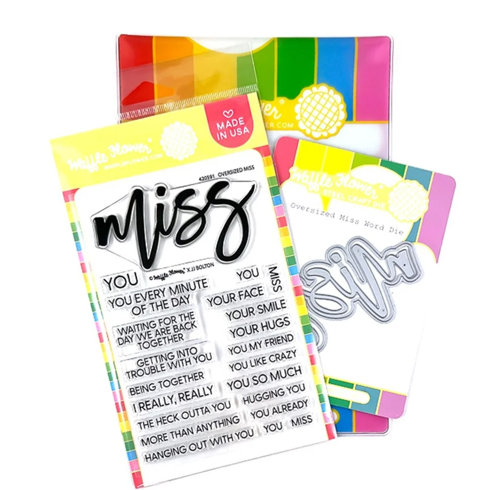 

Newest Oversized Miss Clear Stamps and Die Combo Metal Cutting Dies Diy Gift Card Deco Embossing Template Craft Blade Punch Mold